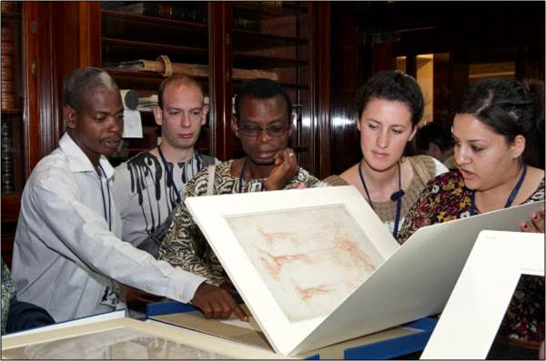 Participants of the 2011 ITP looking at objects from the Prints and Drawings department of the British Museum