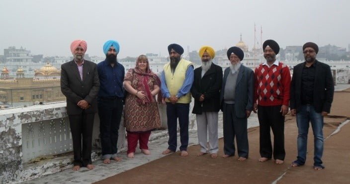 Local lobbyists for Ancient House at the Golden Temple before meeting the SGPC President