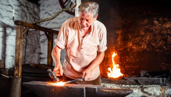 Blacksmith Working In The Forge, Ulster Folk Museum (credit National Museums NI)