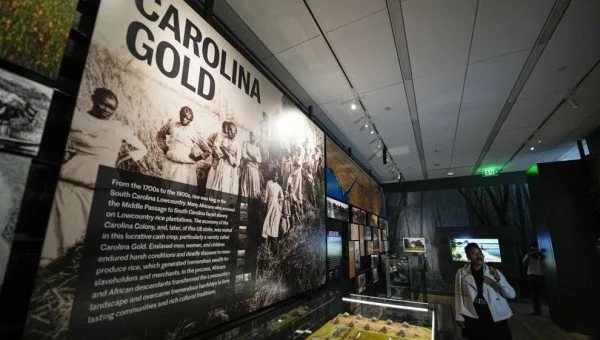Malika N. Pryor gives a tour in preparation for the opening of the International African American Museum on Friday in Charleston, S.C. Chris Carlson, Associated Press
