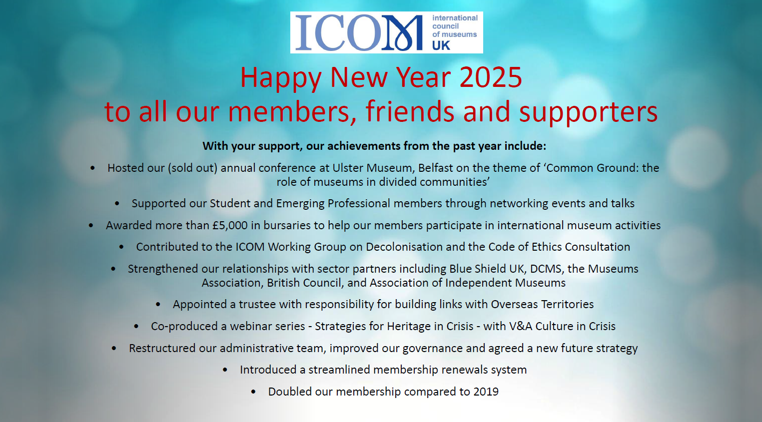 New Year's Message from ICOM UK - ICOM UK